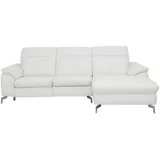vente-unique Relaxsofa, Weiß, Leder, Uni, 4-Sitzer, 250x170 cm, Wohnzimmer, Sofas & Couches, Wohnlandschaften, Ecksofas
