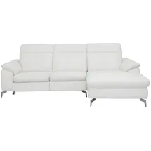 vente-unique Relaxsofa, Weiß, Leder, Uni, 4-Sitzer, 250x170 cm, Wohnzimmer, Sofas & Couches, Wohnlandschaften, Ecksofas