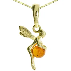 Kette mit Anhänger OSTSEE-SCHMUCK "Ostsee-Schmuck Kette mit Anhänger Elfe Kette mit Anhänger Elfe" Gr. 45, gold (goldfarben), Halsketten, Damen, 45cm, Silber 925 (Sterlingsilber), L: 42cm