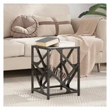 vidaXL Couchtisch mit Glasplatte Schwarz 30x30x41 cm Stahl