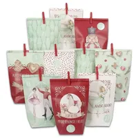 PAPIERDRACHEN befüllbarer Adventskalender Adventskalender mit bedruckten Tüten, Adventskalender zum selber befüllen rot
