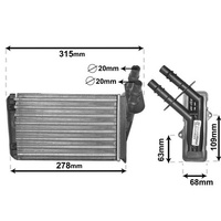 Van Wezel Wärmetauscher 43006228 für Renault Wärmetauscher, Innenraumheizung