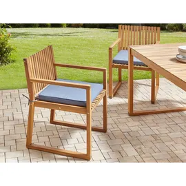 Beliani Gartenmöbel Set 8-tlg. Braun/Blau