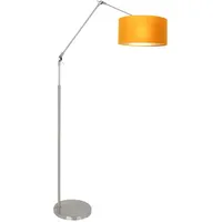 Steinhauer Gelenkleuchte Stehleuchte Wohnzimmerlampe verstellbar Stahl Textil gold E27
