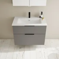 Burgbad Eqio Schrank mit Slim Keramik-Waschtisch, 2 Auszüge, SHBT082F6584C0001G0200,