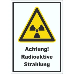 HB-Druck Achtung Radioaktive Strahlung Aufkleber A8 (52x74mm)