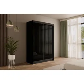 altdecor Schiebetürenschrank 120 x 215 x 61 cm Schwarz