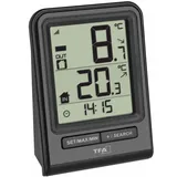 TFA Dostmann Prisma Funk-Thermometer, Außentemperatur, Innentemperatur, Tendenzpfeile, Höchst- und Tiefstwerte, L 67 x B 35 x H 93 mm