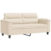 vidaXL 2-Sitzer-Sofa Beige 140 cm Mikrofasergewebe