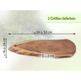 amagohome Baumscheibe Servierbrett verleimt Serviertablett Deko Akazie massiv : 40 x 20 cm