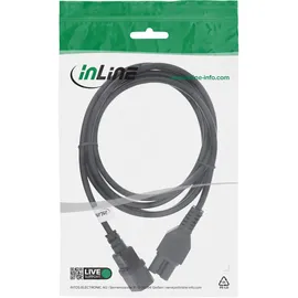 InLine 16811B Netzkabelverlängerung, Warmgerätestecker gerade C15 auf BU gerade C14, schwarz,1,8m