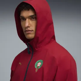 Puma Trainingsjacke "Marokko PUMATECH Gewebte Jacke Herren", Herren, Gr. S, schwarz crimson victory gold rot beige, Obermaterial: 100% Elastomultiester. Taschenfutter: 100% Polyester, Jacken Trainingsjacke