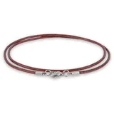 Auroris Lederband 2mm Echtleder Kette mit Edelstahl Karabinerverschluss (Farbe/Länge wählbar), Made in Germany braun 45 cm