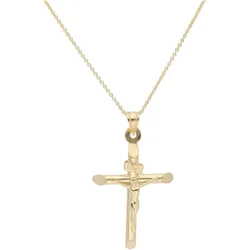 Kette mit Anhänger SMART JEWEL "Anhänger Kreuz, Silber 925", gold, Halsketten, Damen, 50cm, Silber 925 (Sterlingsilber)