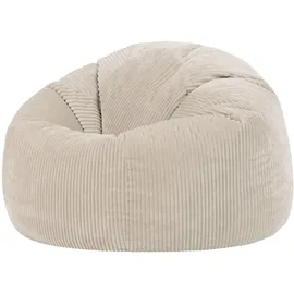 I.C.O.N. Icon Kingston Sitzsack Cord, Beige, Sitzsack Erwachsene mit Füllung, Bean Bag, Cord Sessel, Lounge Sessel, Lounge Stuhl, Schlafzimmer, Wohnzimmer, Wohnzimmer Möbel