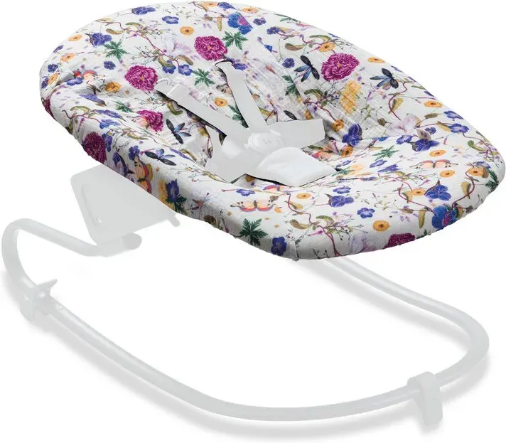 Hauck Bezug für Alpha Newborn Bouncer (atmungsaktiv & einfach waschbar) - Blumenbeige