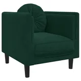 vidaXL Sessel Jukka Samt 54 x 70 x 78,3 cm Dunkelgrün mit Kissen