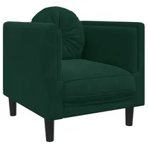 vidaXL Sessel Jukka Samt 54 x 70 x 78,3 cm Dunkelgrün mit Kissen