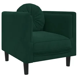 vidaXL Sessel Jukka Samt 54 x 70 x 78,3 cm Dunkelgrün mit Kissen