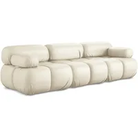 Makamii 3-Sitzer, Creme, Leder, Füllung: Schaumstoff, 285x70x96 cm, Made in EU, Wohnzimmer, Sofas & Couches, Sofas, 3-Sitzer Sofas