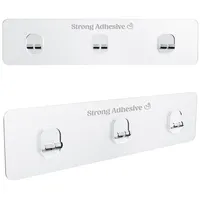 Kincmax 2er-Pack Klebehaken Transparent für Duschablagen, Küchenregale, Bad und