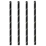 Papstar Trinkhalme Papier schwarz-weiß 15 cm 250 Stück