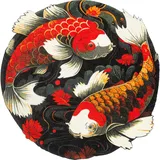 Wash+Dry Fußmatte, Koi Couple 120x120cm, innen und außen, waschbar