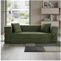 GLP Schlafsofa Cord 2-Sitzer mit Schlaffunktion, Einzelsofa, Modernes Bettsofa & Schlafcouch für kleine Räume grün