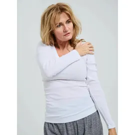seamless basic Funktionstop SEAMLESS BASIC "Seamless Basic Top Retro V-neck", Damen, Gr. L/XL, weiß, Obermaterial: 100% Baumwolle, Tops