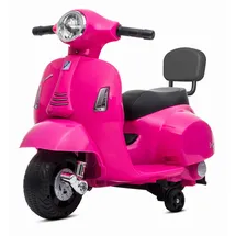 OEM Kinder Elektromotorrad Vespa rosa (Dunkel Rosa mit Rückenlehne)