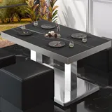GGM Möbel Bistro Loungetisch 110 x 60 x 41 cm Schwarz Marmor/Edelstahl