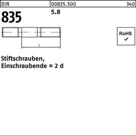 F. REYHER Nchfg. GmbH & Co. KG Stiftschraube DIN 835 M10 x 100 50 Stück