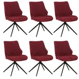 Mendler 6er-Set Esszimmerstuhl HWC-O48, Küchenstuhl, drehbar Auto-Return, Stoff/Textil Chenille (320g/m2) beige