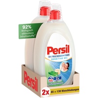 Persil Ultra Konzentrat Sensitive Gel Vollwaschmittel, Allergiker und Babys, 2,6L, 130WL