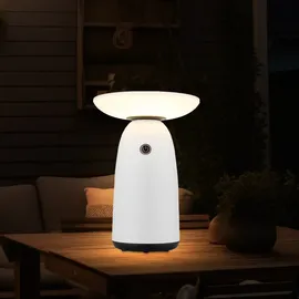 GLOBO Solarleuchte Außenleuchte Tischlampe LED USB-C IP54 Touch-Dimmer Weiß 22,5 cm