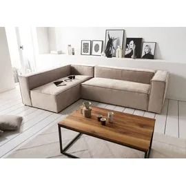 Massivmoebel24 Ecksofa modular 175x92x64 beige BRUGGE