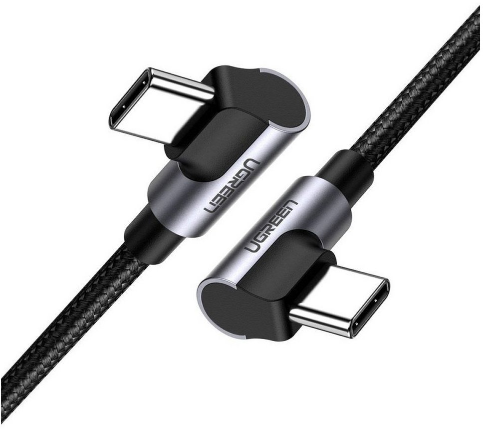 UGREEN Rechtwinkliges Kabel mit seitlichem Stecker USB Type C 1 m grau Smartphone-Kabel