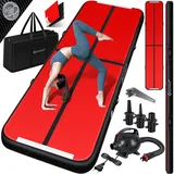 KESSER KESSER® Turnmatte Aufblasbar Airtrack Fitness-Matte Gymnastikmatte 3/4/5/6m inkl. Tragetasche & elektr. Luftpumpe Yogamatte, Tumbling Matten , Trainingsmatte Sportmatte Yoga, Turn- & Fitness