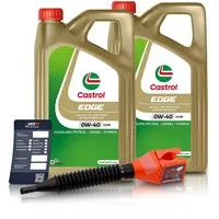 2x 5 L = 10 LITER CASTROL Edge Fluid Titanium 5W-30 C3 Motoröl inkl. Castrol Ölwechselanhänger und Einfülltrichter