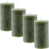 FRANK FLECHTWAREN Kerze "Rustic Green", im 4er Set