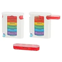 Posten Anker s Seniorenfreundliche Pillenbox I Tablettendose I Medikamentenbox I BPA FREI I 7 Tage & 4 Fächer I Farbig I Perfekt für unterwegs - Urlaub - Ausflüge (Mehrfarbig, 7 Tage)