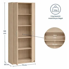 home collective Kleiderschrank Mehrzweckschrank Regal 74 x 180 x 0 cm Beige
