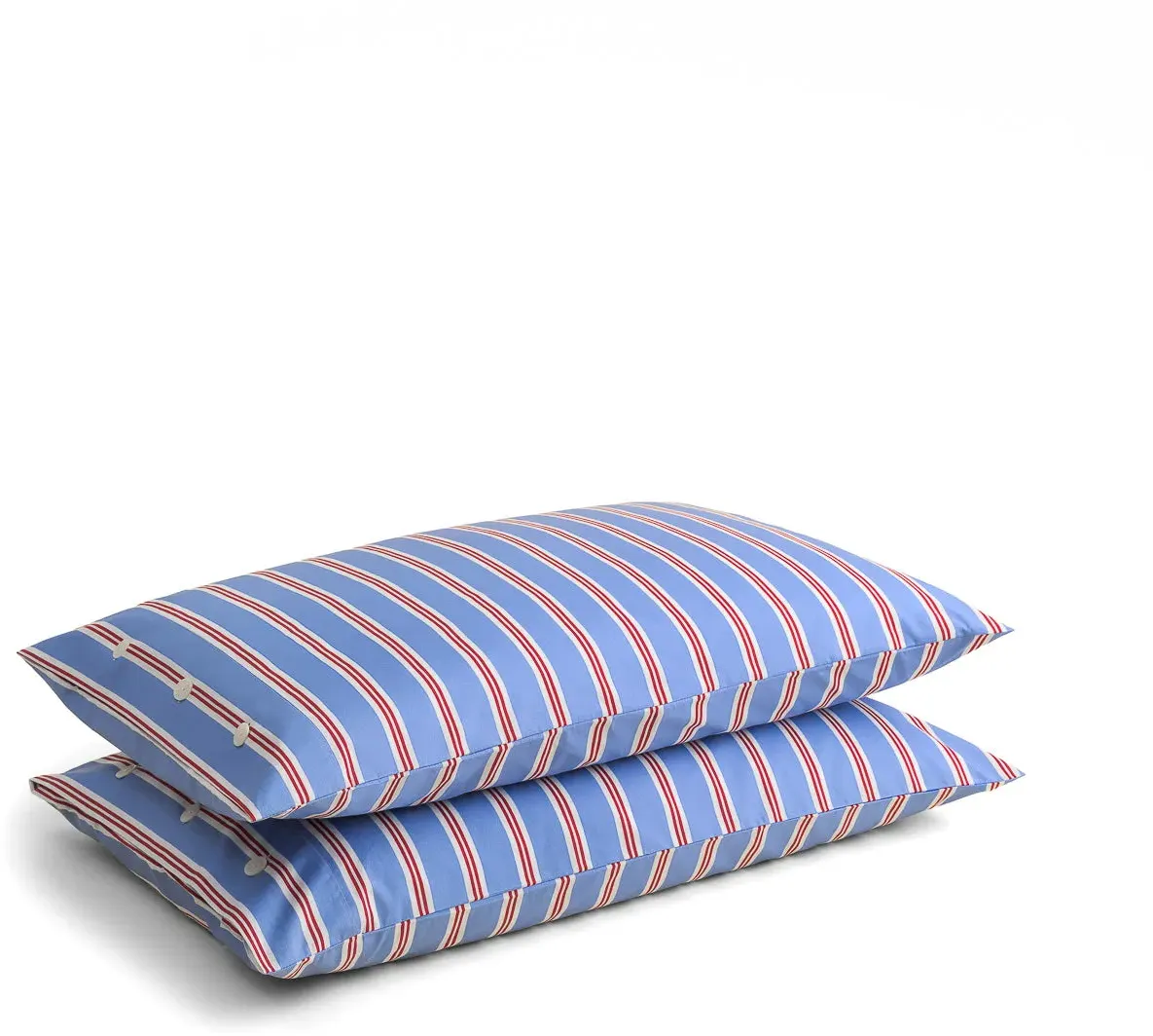 2er-Set Baumwolle Kissenbezug - 40x80 cm / Himmelblaustreifen / Perkal