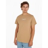Tommy Jeans T-Shirt mit Label-Print, Sand, XXL,