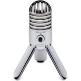 Samson Meteor Mic - Portable USB Studio Quality Condenser Microphone - High Performance, General Purpose/Podcast/Gaming/Music Recording Microphone, 16-bit, 44.1/48kHz resolution, Silver Chrome