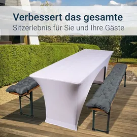 TexDeko Bierbankauflage 170 x 23 cm grau 2 St.