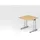 Hammerbacher Schreibtisch ahorn quadratisch, C-Fuß-Gestell silber 80,0 x 80,0 cm