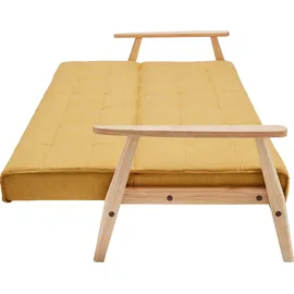 SalesFever Schlafsofa Strukturstoff 3-Sitzer Senfgelb