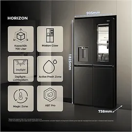 Haier HCW99F18DHMB Multi Door (700 l, 1825 mm hoch, Schwarz)