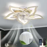 YFouCnd I Moderne Deckenventilator Mit Beleuchtung Und Fernbedienung Reversibel Led Dimmbare Ventilator Lampe 6 Gang Leise Deckenventilator Mit Licht Für Wohnzimmer Schlafzimmer